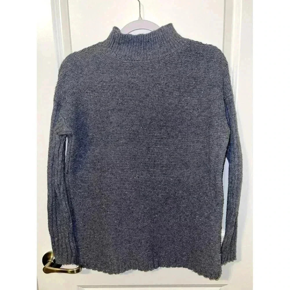 Croft & Barrow Charcoal Gray Turtleneck Ribbed Knit Long Sleeve Sweater M - Picture 2 of 6